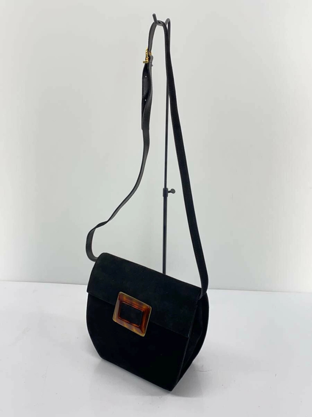 Salvatore Ferragamo Shoulder Suede Black Bag Black